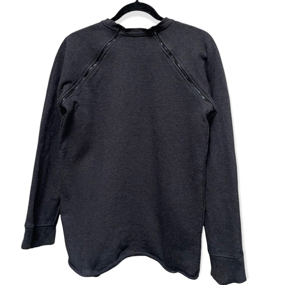 T by Alexander Wang Dark Gray Shoulder Zip Fleece Pullover/Sweater Size Small - Picture 8 of 8
